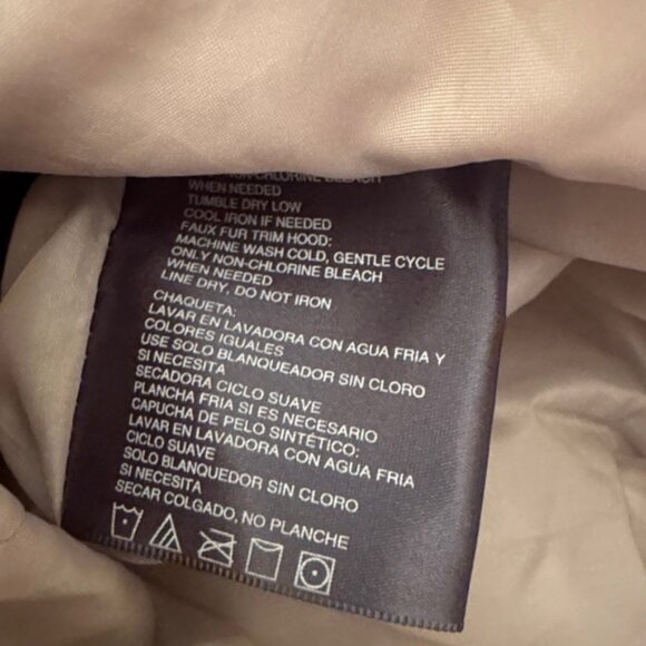 Women’s Kenneth Cole Cream Fur-Trimmed Hooded Parka - Large - Picture 9 of 9